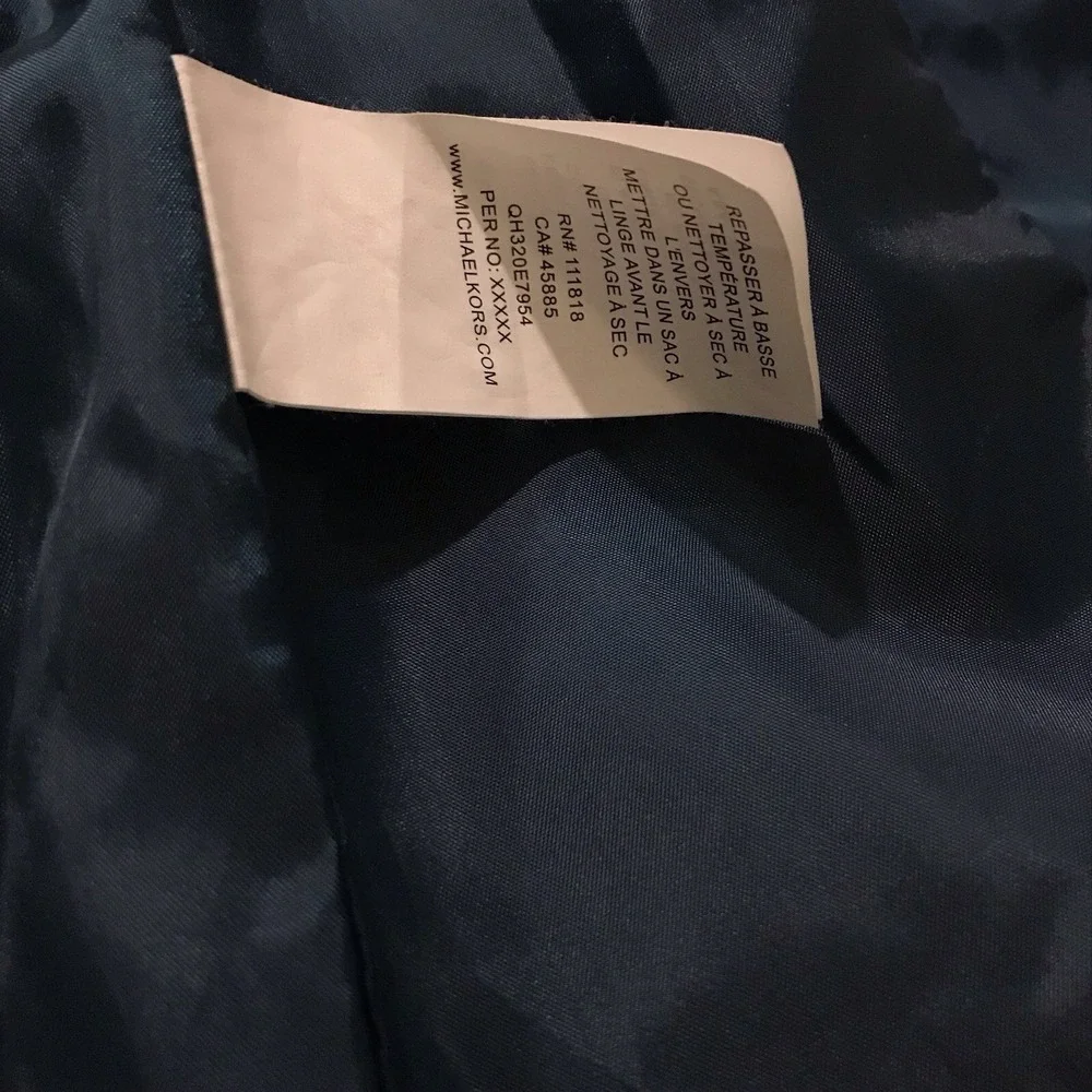 Michael Kors Women's Quilted Puffer X-Large Vest Teal Blue MK Logo Zip Up Jacket